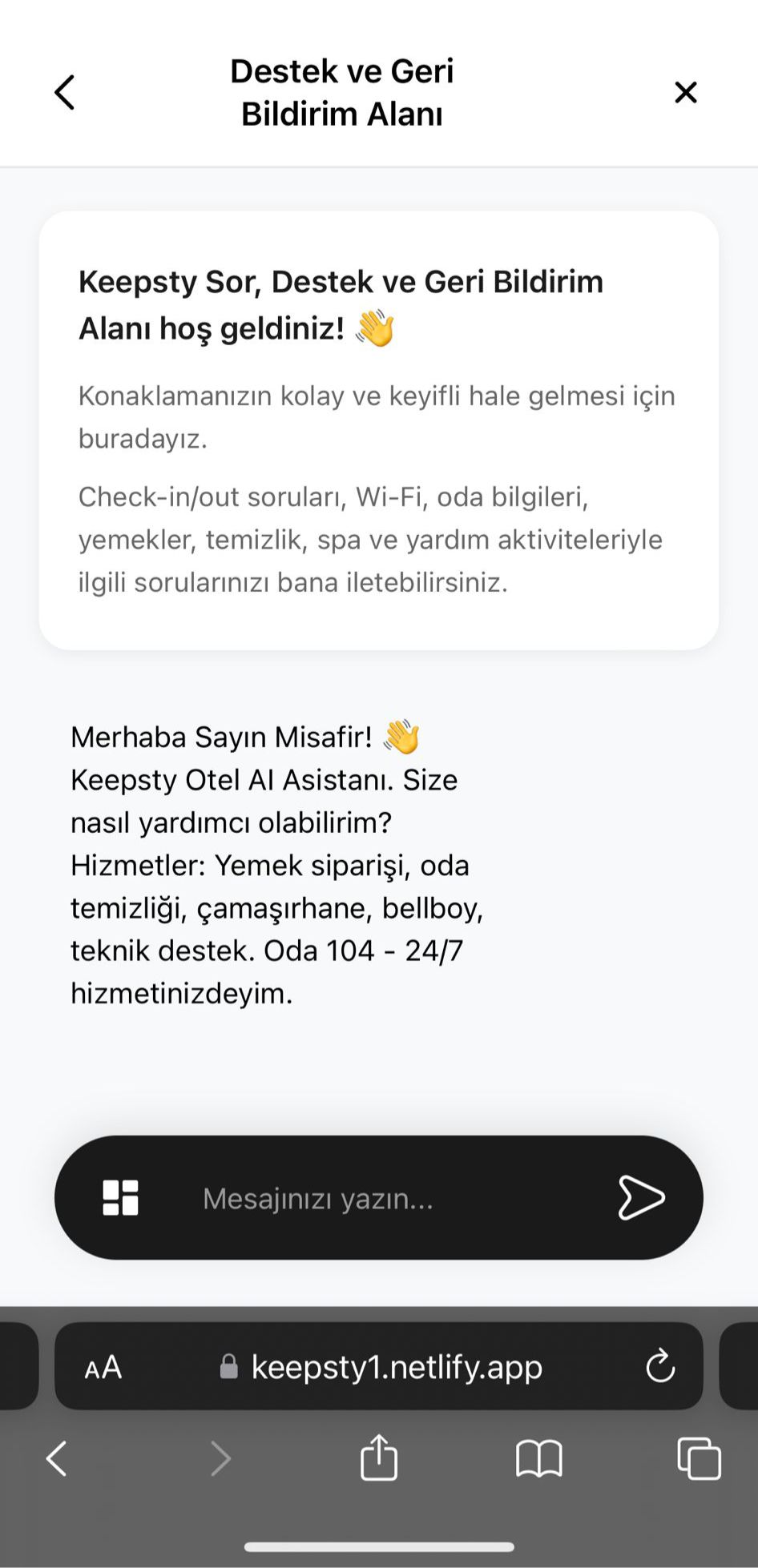 AI Misafir Asistanı